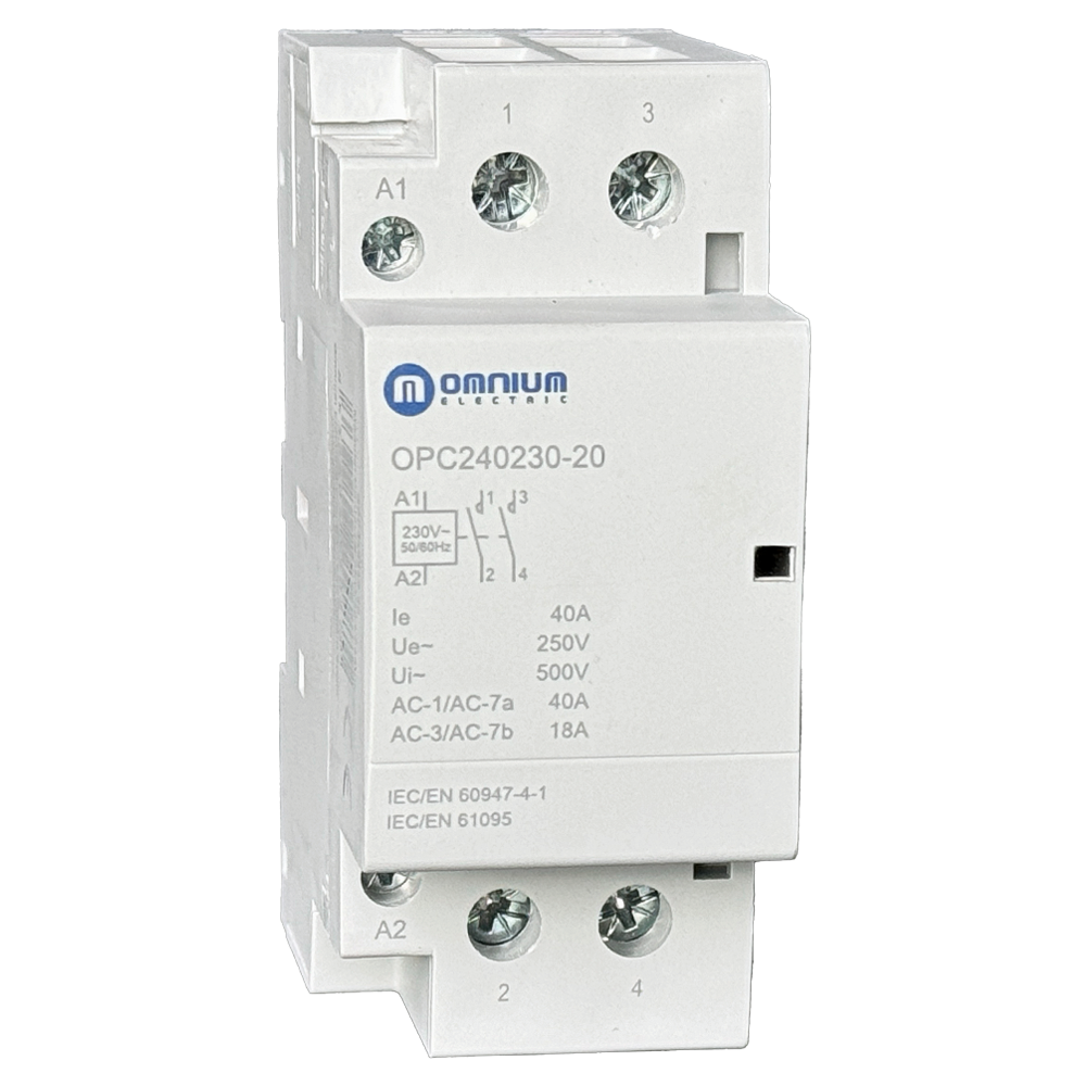 Contactor modular Omnium OPC240230-20, 2P 40 A, 2 NA, bobina 230 V CA