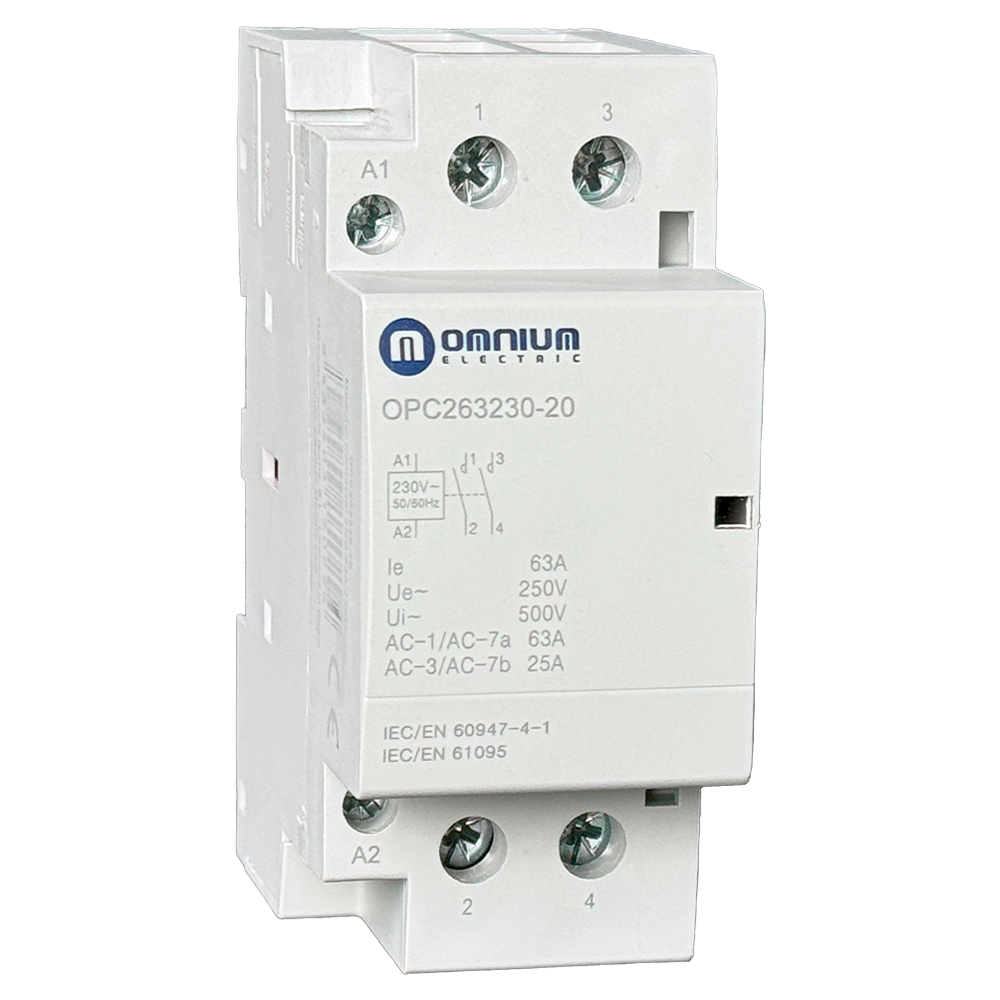 Contactor modular Omnium OPC263230-20 2P 63 A 2 NA, bobina 230 V CA