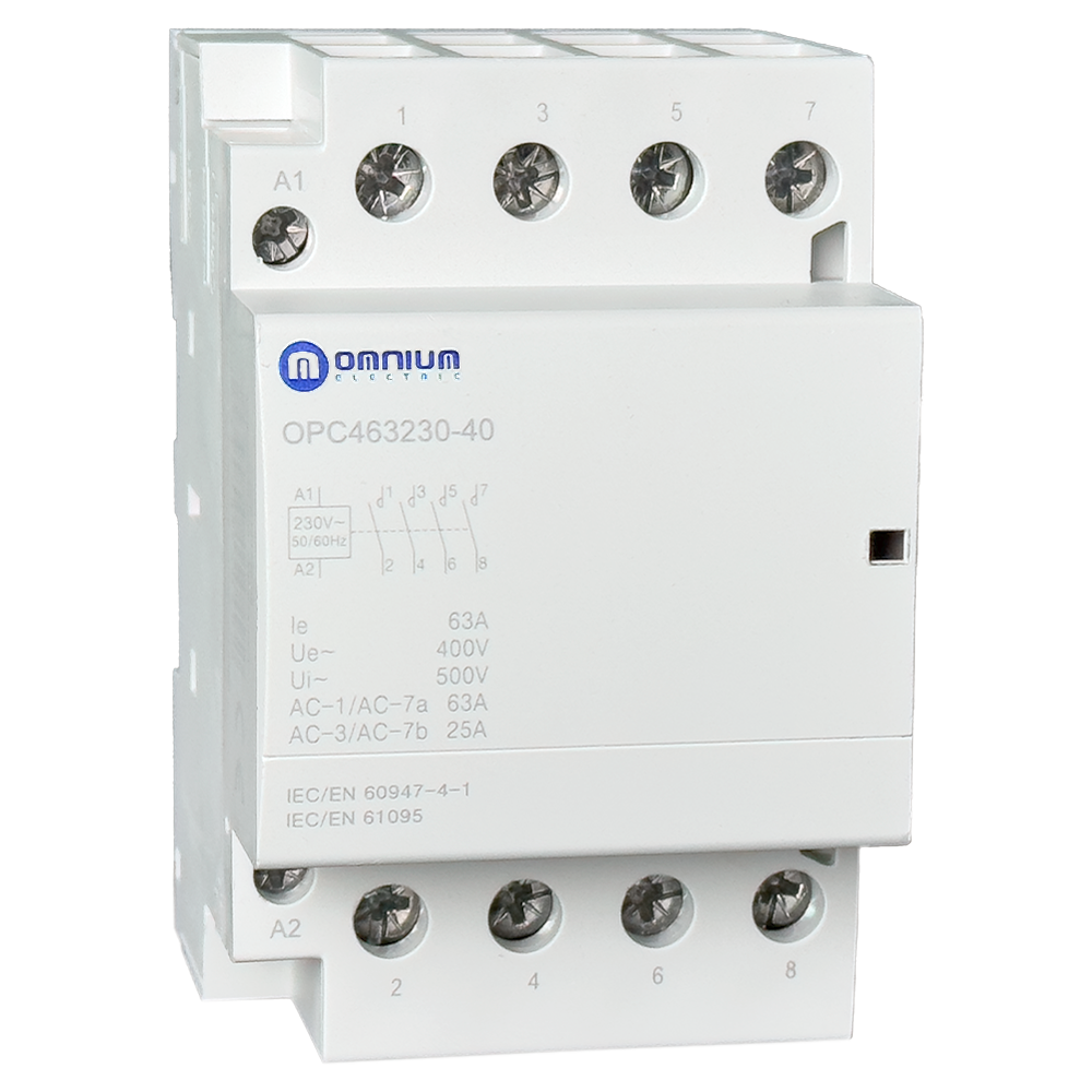 Contactor modular Omnium OPC463230-40, 4P 63 A, 4 NA, bobina 230 V CA