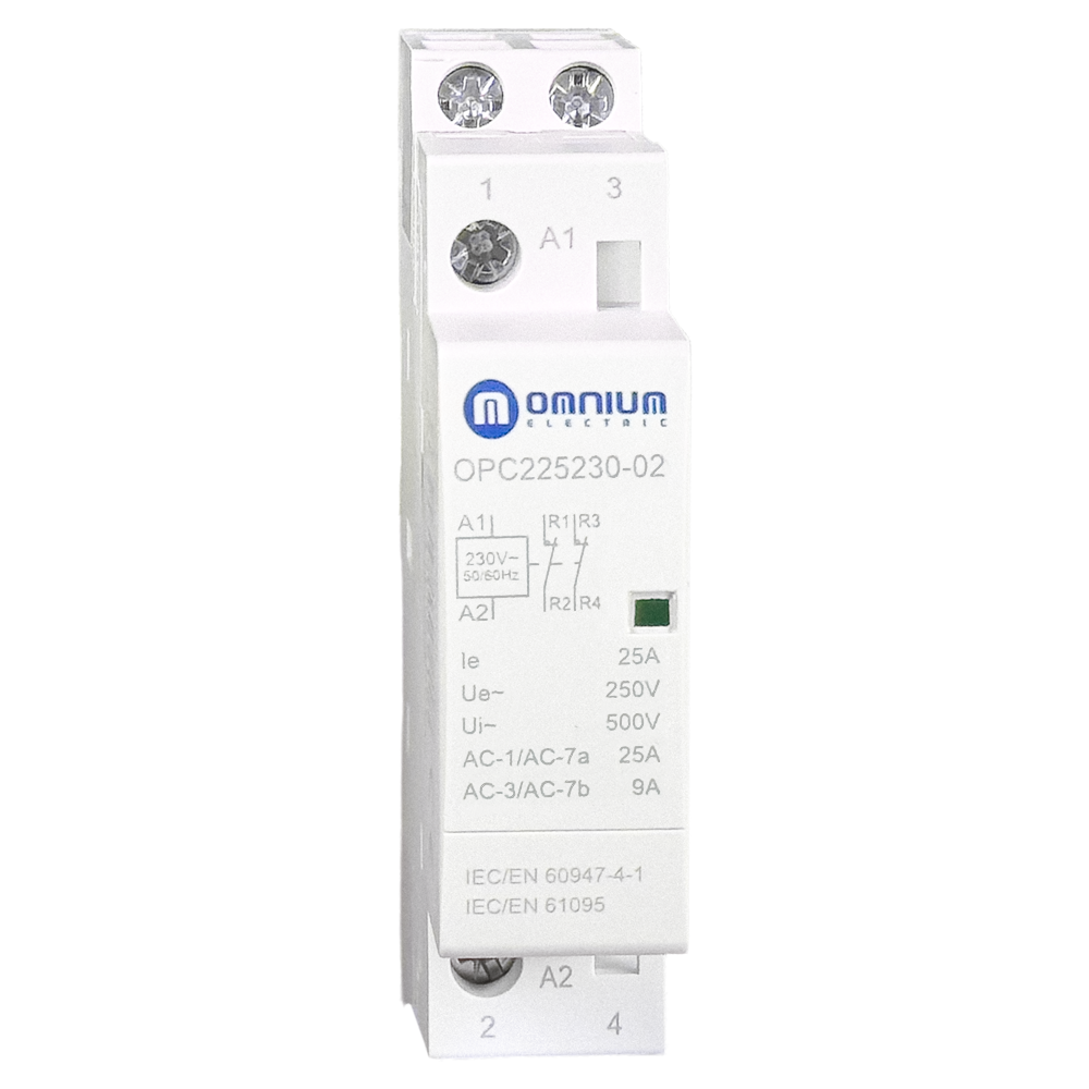 Contactor modular Omnium OPC225230-02 2P 25 A 2 NC, bobina 230 V CA