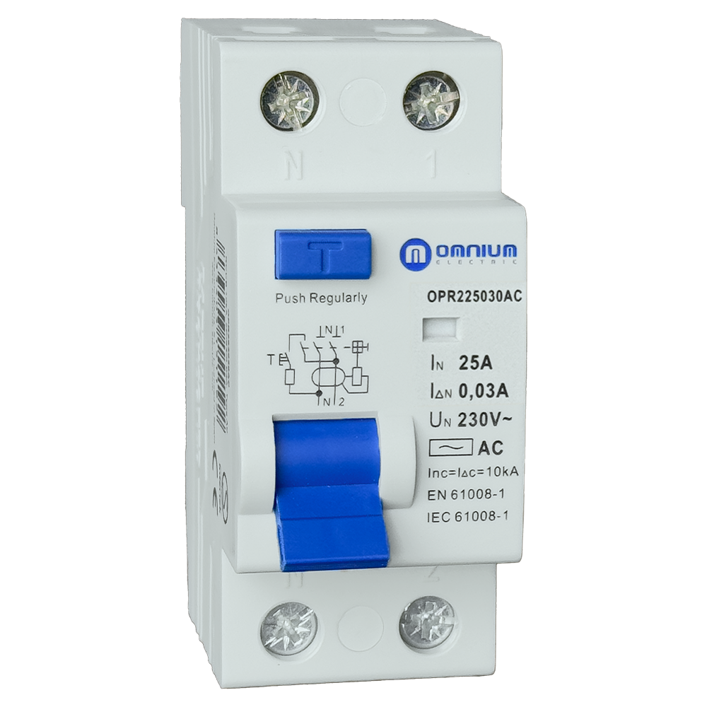 Interruptor diferencial Omnium OPR 2P (1P+N) 25 A 30 mA clase AC 10 kA