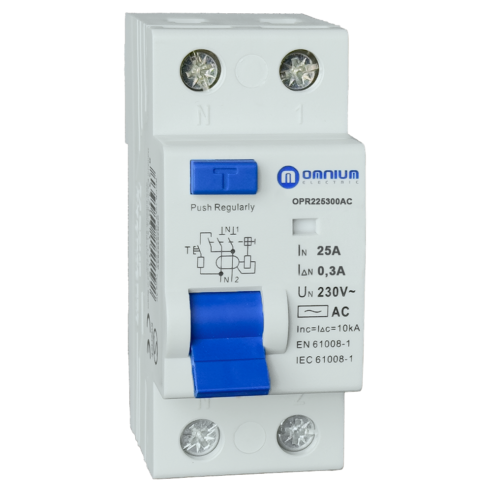 Interruptor diferencial Omnium OPR 2P (1P+N) 25 A 300 mA clase AC 10 kA