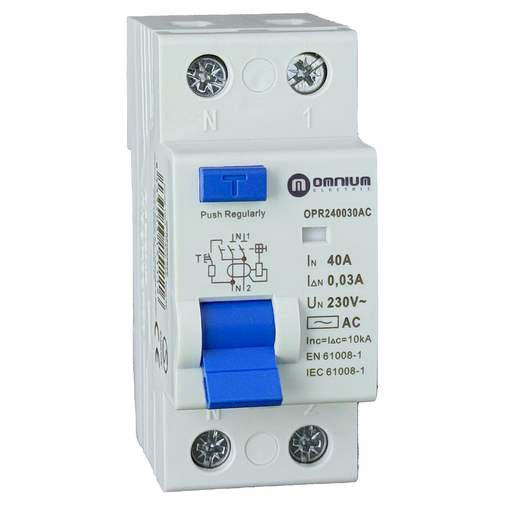 Interruptor diferencial Omnium OPR 2P (1P+N) 40 A 30 mA clase AC 10 kA