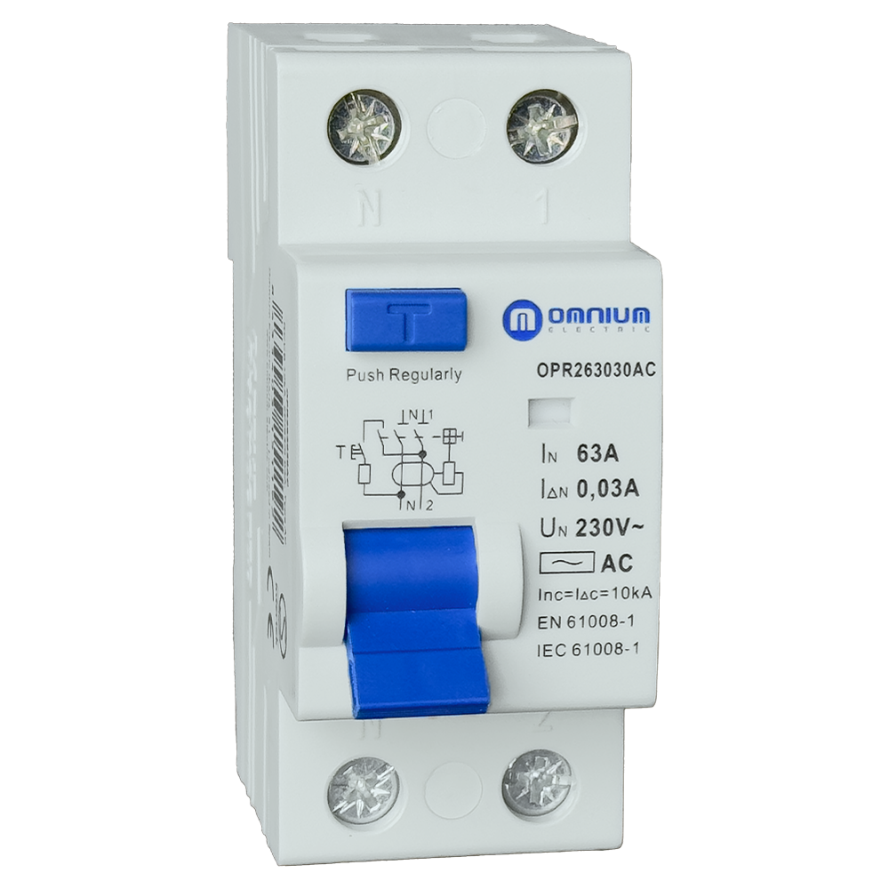 Interruptor diferencial Omnium OPR 2P (1P+N) 63 A 30 mA clase AC 10 kA