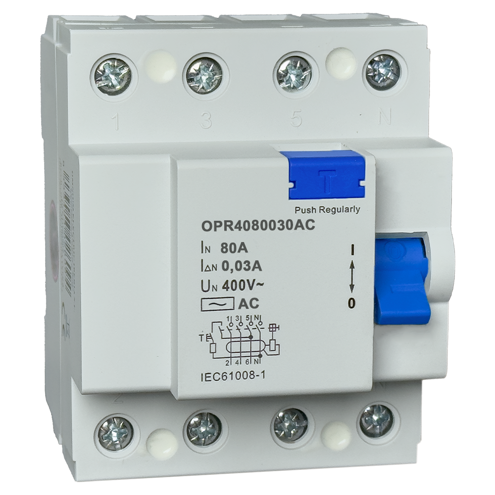 Interruptor diferencial Omnium OPR 4P (3P+N) 80 A 30 mA clase AC 10 kA