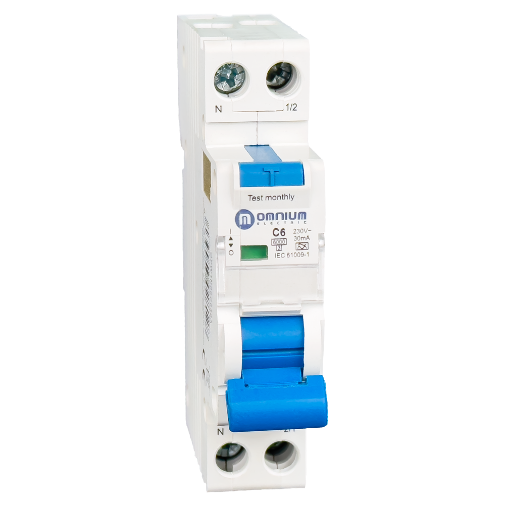 Magnetotérmico diferencial Omnium OPW1N06C030A 1P+N 6 A curva C 30 mA
