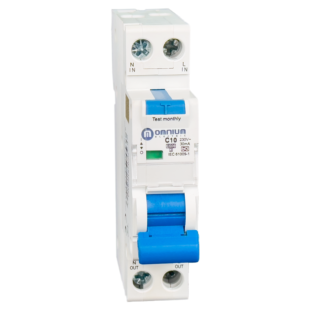 Magnetotérmico diferencial Omnium OPW1N10C030A 1P+N 10 A curva C 30 mA