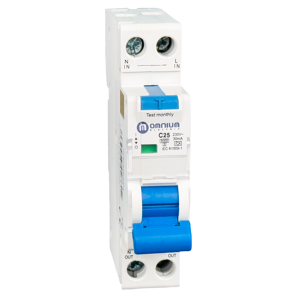 Magnetotérmico diferencial Omnium OPW1N25C030A 1P+N 25 A curva C 30 mA