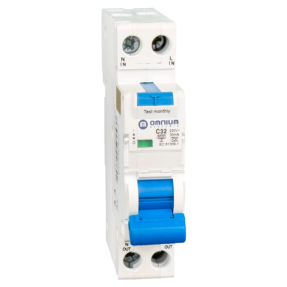 Magnetotérmico diferencial Omnium OPW1N32C030A 1P+N 32 A curva C 30 mA
