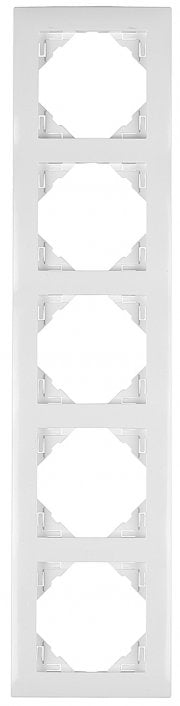 Marco de 5 elementos Logus 90 Base blanco Efapel – ref. 90950TBR