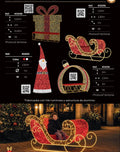 Photocall LED 3D de 24 V para sentarse: bola, trineo y regalo