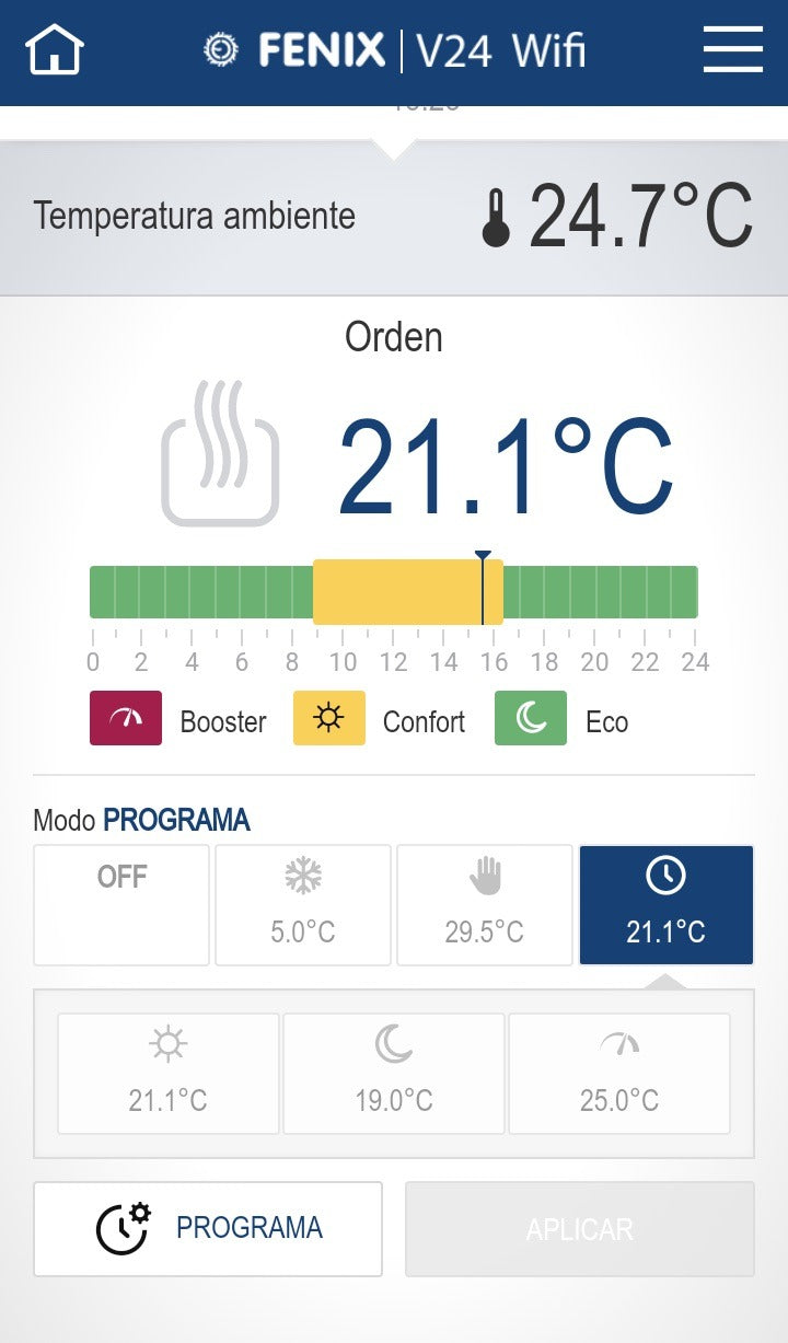 Unidad central Ceilhit V24 WiFi para regulación inalámbrica, hasta 24 estancias