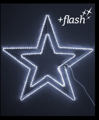 Estrella de 5 puntas LED + flash 1,34 x 1,41 m