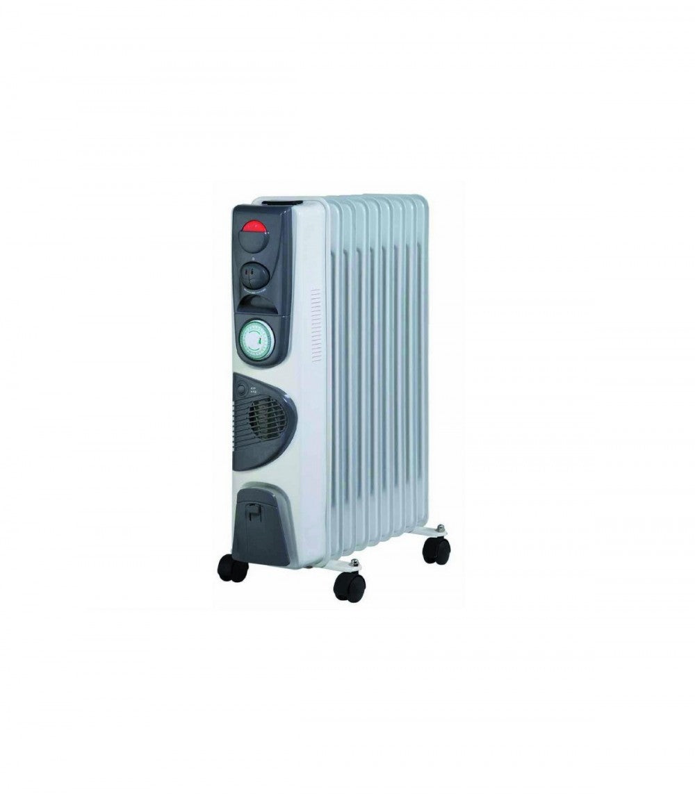 Radiador de aceite Fuego Polar 2500 W, 11 elementos, programador y convector
