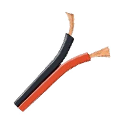Cable paralelo para audio Rodi 2x0,50 mm² rojo y negro, rollo 100 m