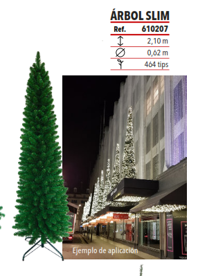 Árbol de Navidad slim Basic de 1,80 o 2,10 m
