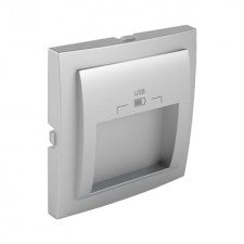 Tapa para doble cargador USB Logus 90 aluminio Efapel – ref. 90673TAL