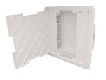 Puesto de trabajo de empotrar 2x8 módulos con puerta Efapel