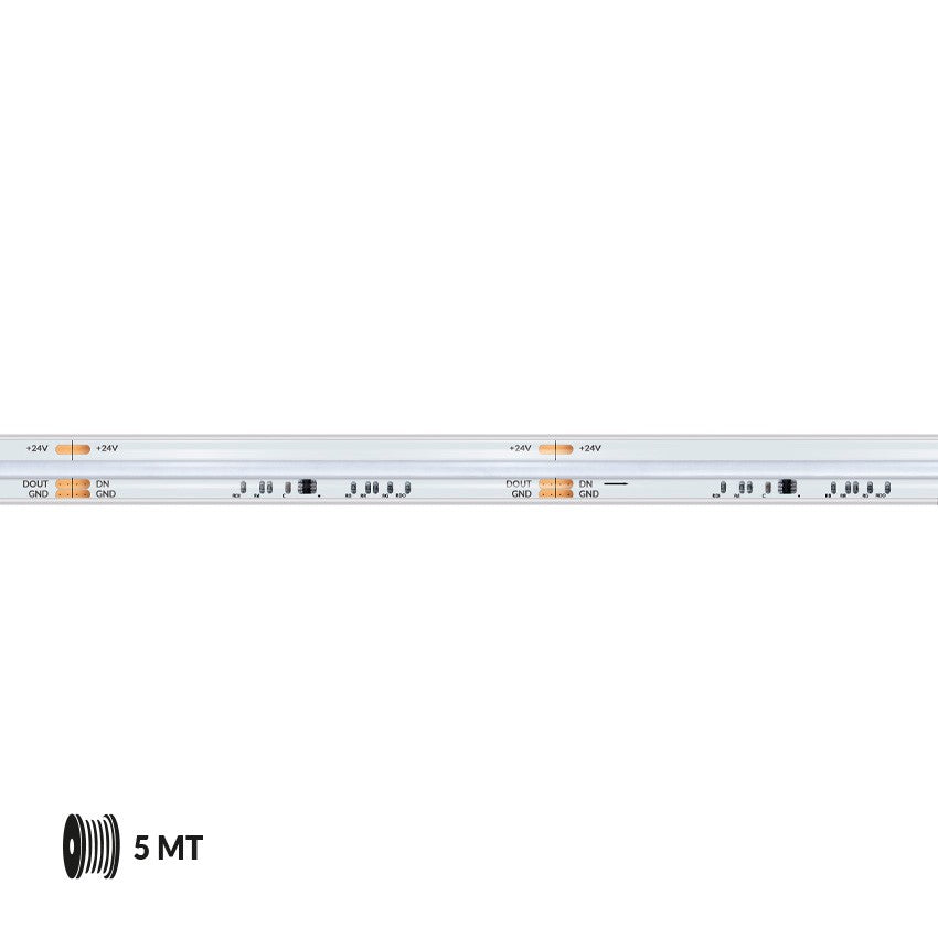 Tira LED COB RGB IC Magic Strip LDV 24 V de 15 W/m, rollo de 5 m