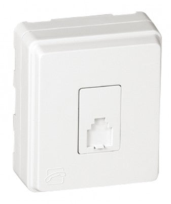 Toma de teléfono de 4 conductores Efapel serie 3700 de superficie