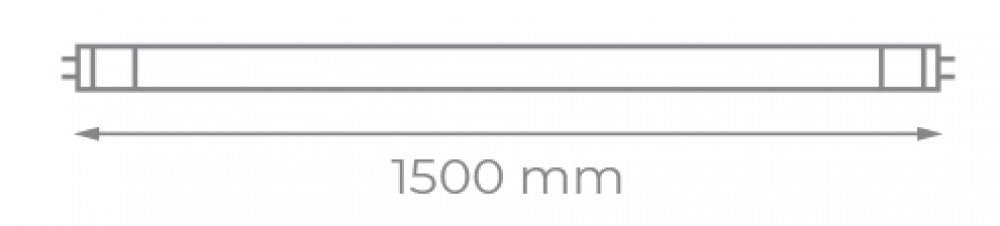 Tubo LED T8 Iglux Pro de cristal 25 W y 150 cm