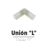 Unión en L para hilo luminoso